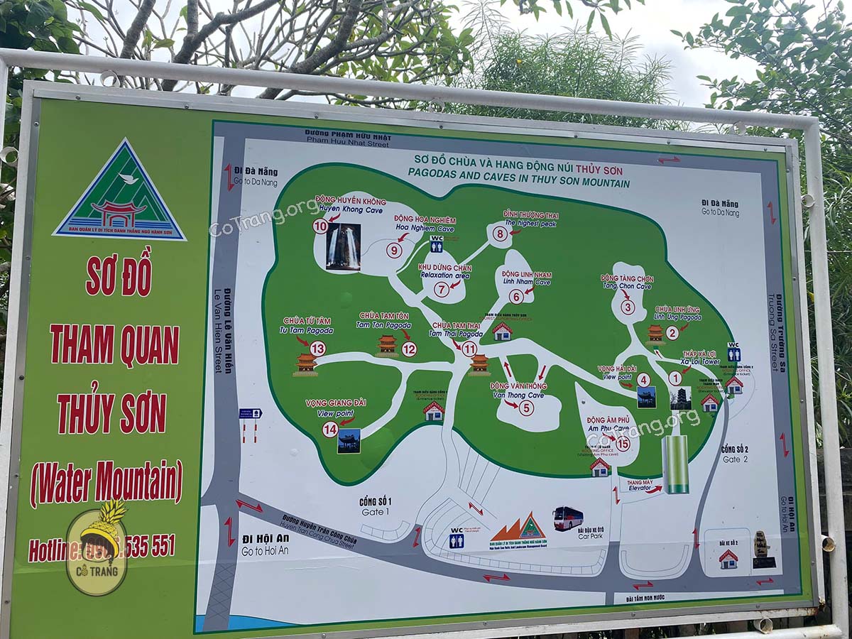 sơ đồ tham quan danh thắng ngũ hành sơn đà nẵng