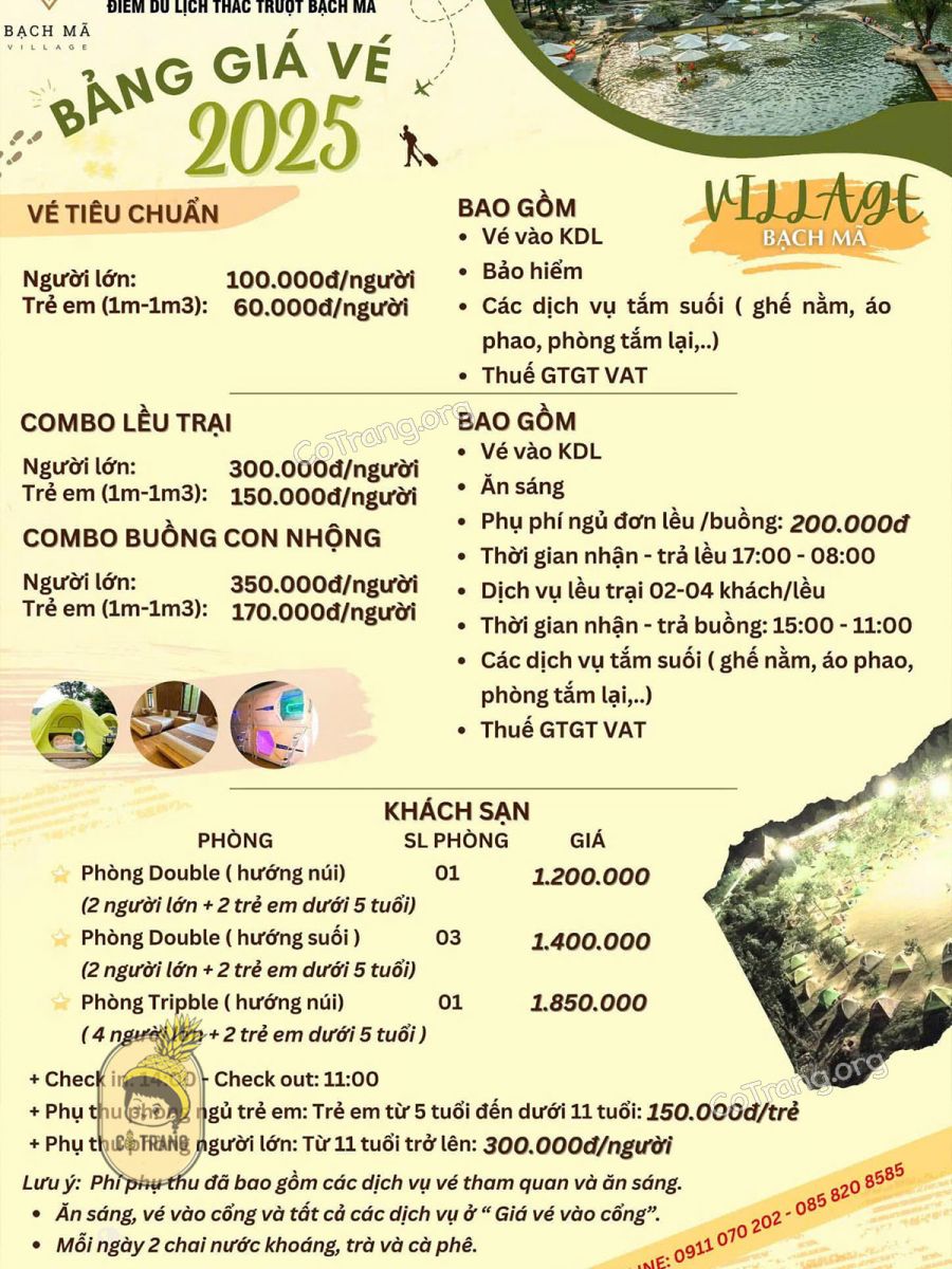 giá vé tại Bạch Mã Village huế